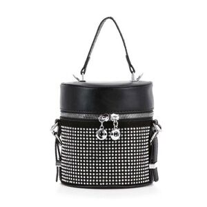 Petite Rhinestone Cylindrical Evening Bag – silver